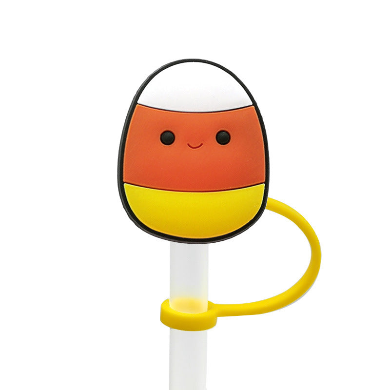 Wholesale 10pcs Cartoon Plush Straw Cap Silicone Dust Plug